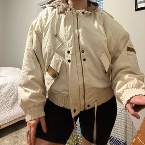 Vintage cream ski jacket